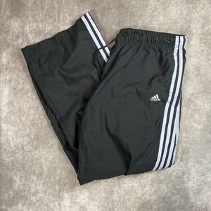 Vintage Y2K Adidas Black Blue Track Pants Sweatpants Windbreaker Size XL